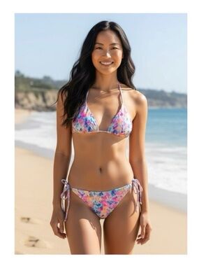 Victoria’s Secret 𑁍 String Bikini Bottom 𑁍 Watercolor Print 𑁍 Small